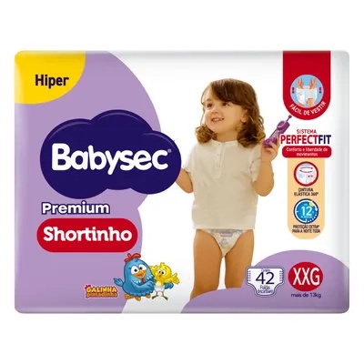 Fralda Babysec Galinha Pintadinha Shortinho Hiper Xxg 2X42un